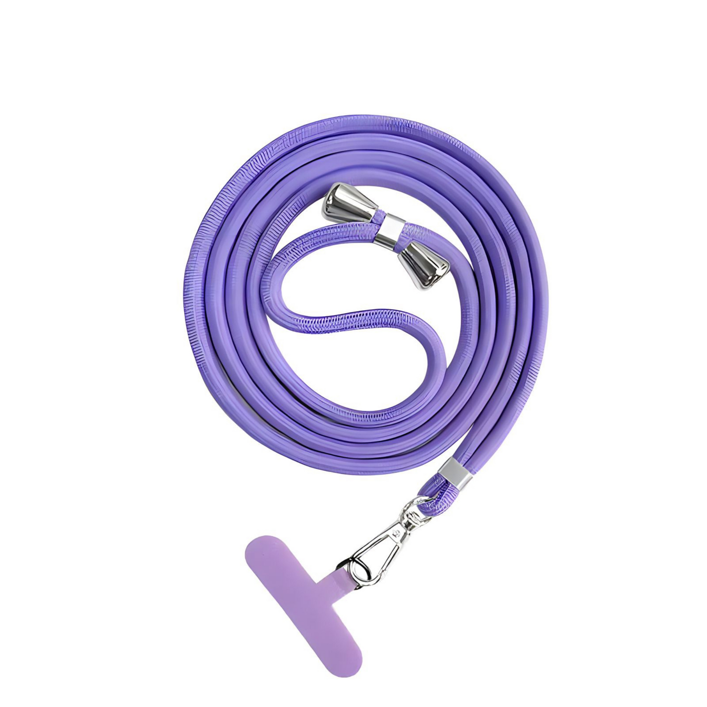 Correa crossbody morada para celular, ajustable y con clips metálicos, compatible con fundas de Remark MX