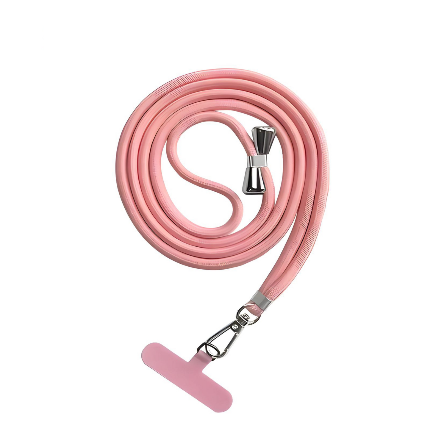 Correa crossbody rosa para celular, ajustable y con clips metálicos, compatible con fundas de Remark MX