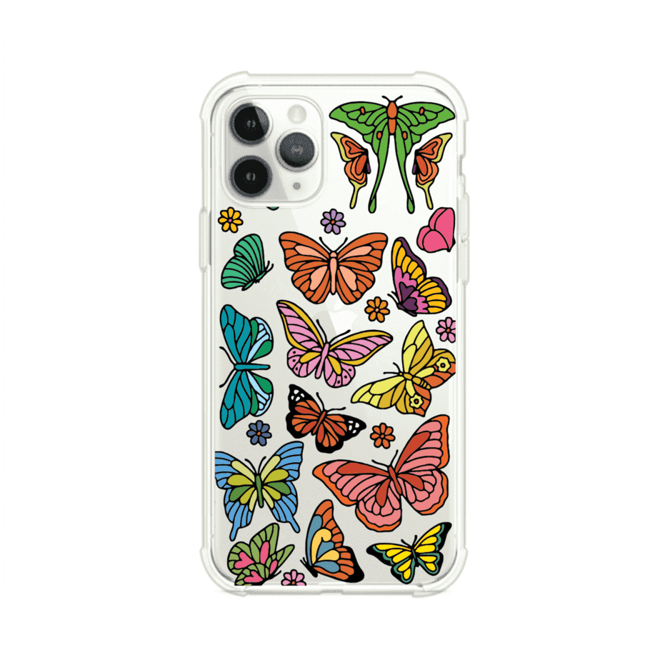 Funda transparente para iPhone con diseño aesthetic de mariposas de colores – Butterfly Haze de Remark Mx