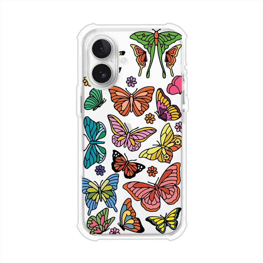 Funda transparente para iPhone con diseño aesthetic de mariposas de colores – Butterfly Haze de Remark Mx