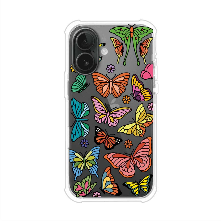 Funda transparente para iPhone con diseño aesthetic de mariposas de colores – Butterfly Haze de Remark Mx