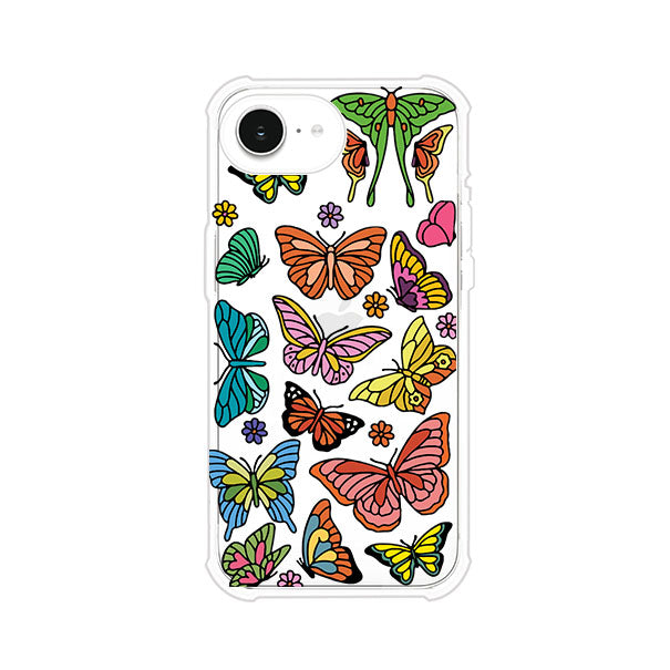 Funda transparente para iPhone con diseño aesthetic de mariposas de colores – Butterfly Haze de Remark Mx