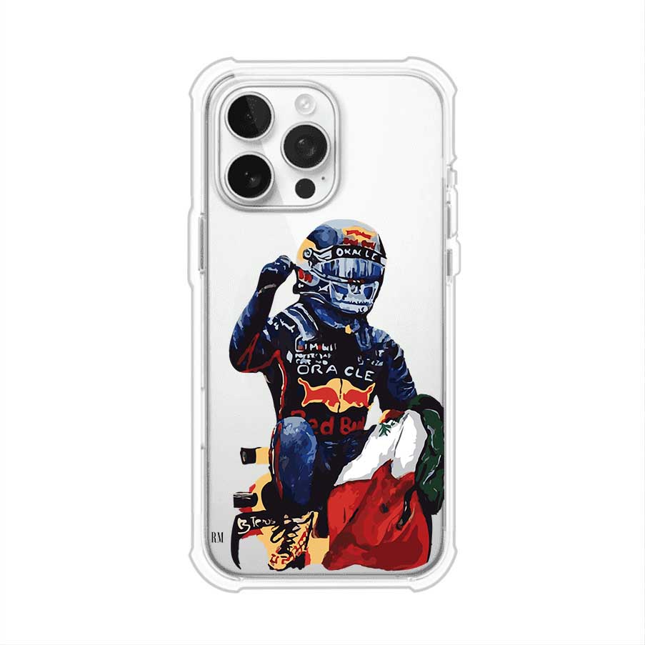 Funda para iPhone con ilustración de Checo Pérez, diseño Red Bull Racing, estilo artístico – Remark Mx