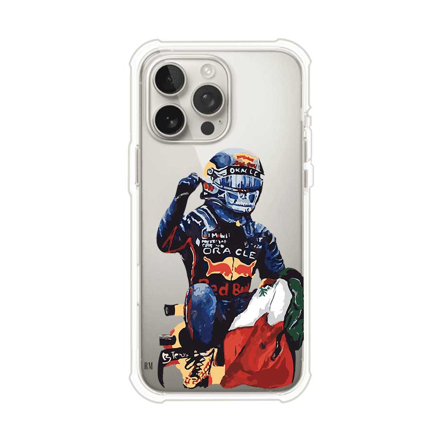 Funda para iPhone con ilustración de Checo Pérez, diseño Red Bull Racing, estilo artístico – Remark Mx
