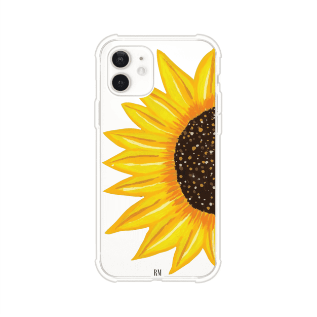 Funda transparente para iPhone con diseño pintado de girasol amarillo grande – Remark Mx