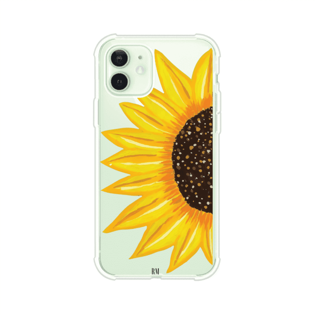 Funda transparente para iPhone con diseño pintado de girasol amarillo grande – Remark Mx