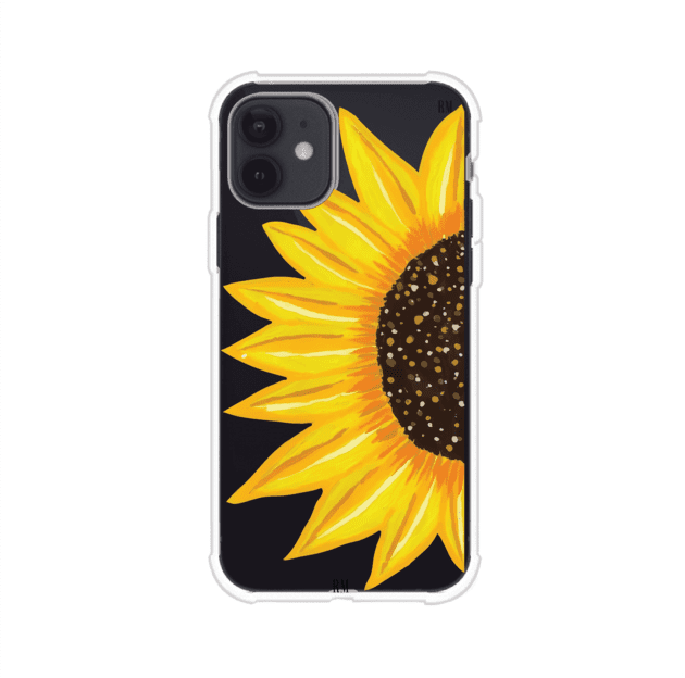 Funda transparente para iPhone con diseño pintado de girasol amarillo grande – Remark Mx