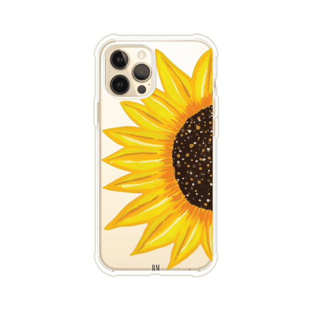 Funda transparente para iPhone con diseño pintado de girasol amarillo grande – Remark Mx