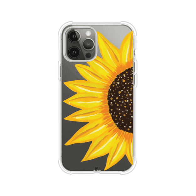 Funda transparente para iPhone con diseño pintado de girasol amarillo grande – Remark Mx