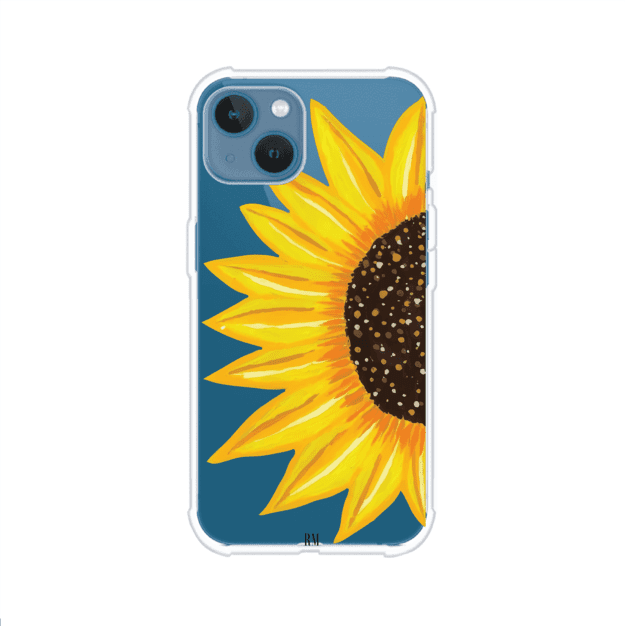 Funda transparente para iPhone con diseño pintado de girasol amarillo grande – Remark Mx