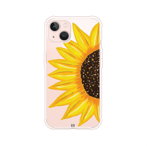 Funda transparente para iPhone con diseño pintado de girasol amarillo grande – Remark Mx
