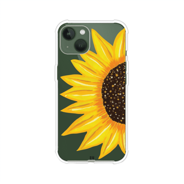 Funda transparente para iPhone con diseño pintado de girasol amarillo grande – Remark Mx