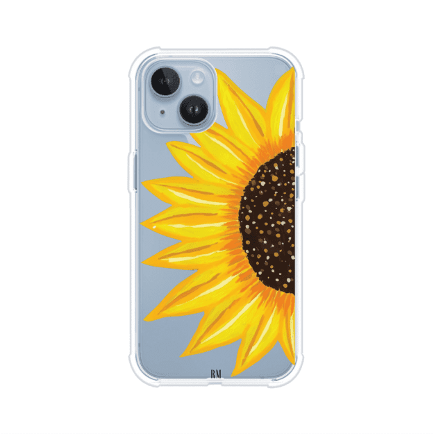 Funda transparente para iPhone con diseño pintado de girasol amarillo grande – Remark Mx