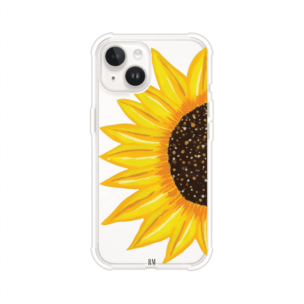 Funda transparente para iPhone con diseño pintado de girasol amarillo grande – Remark Mx