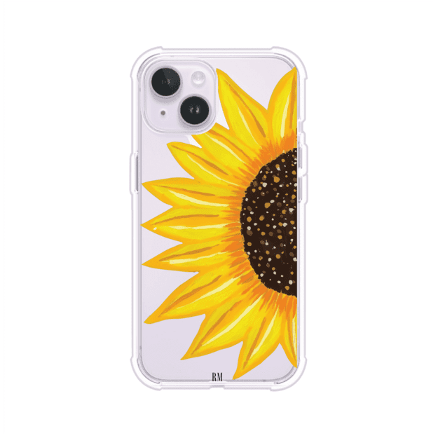 Funda transparente para iPhone con diseño pintado de girasol amarillo grande – Remark Mx