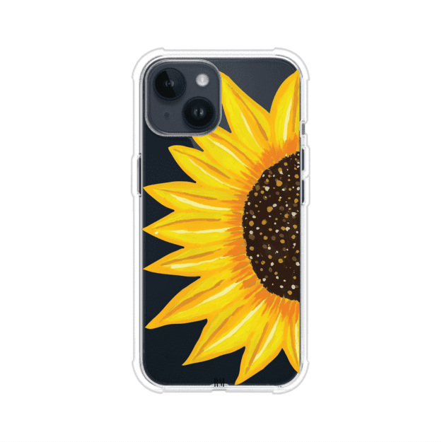 Funda transparente para iPhone con diseño pintado de girasol amarillo grande – Remark Mx