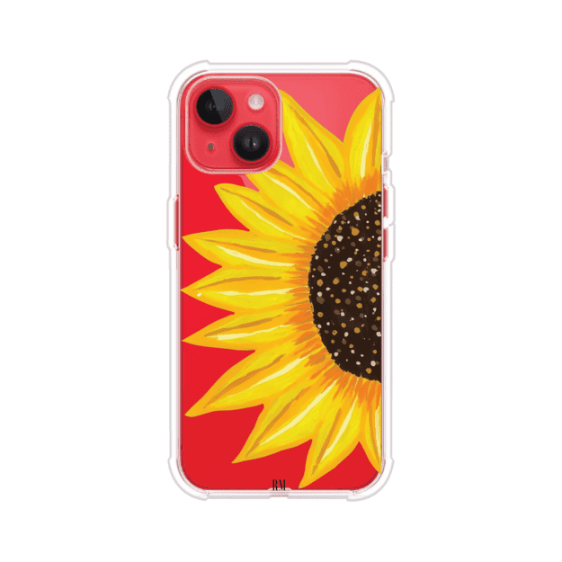 Funda transparente para iPhone con diseño pintado de girasol amarillo grande – Remark Mx