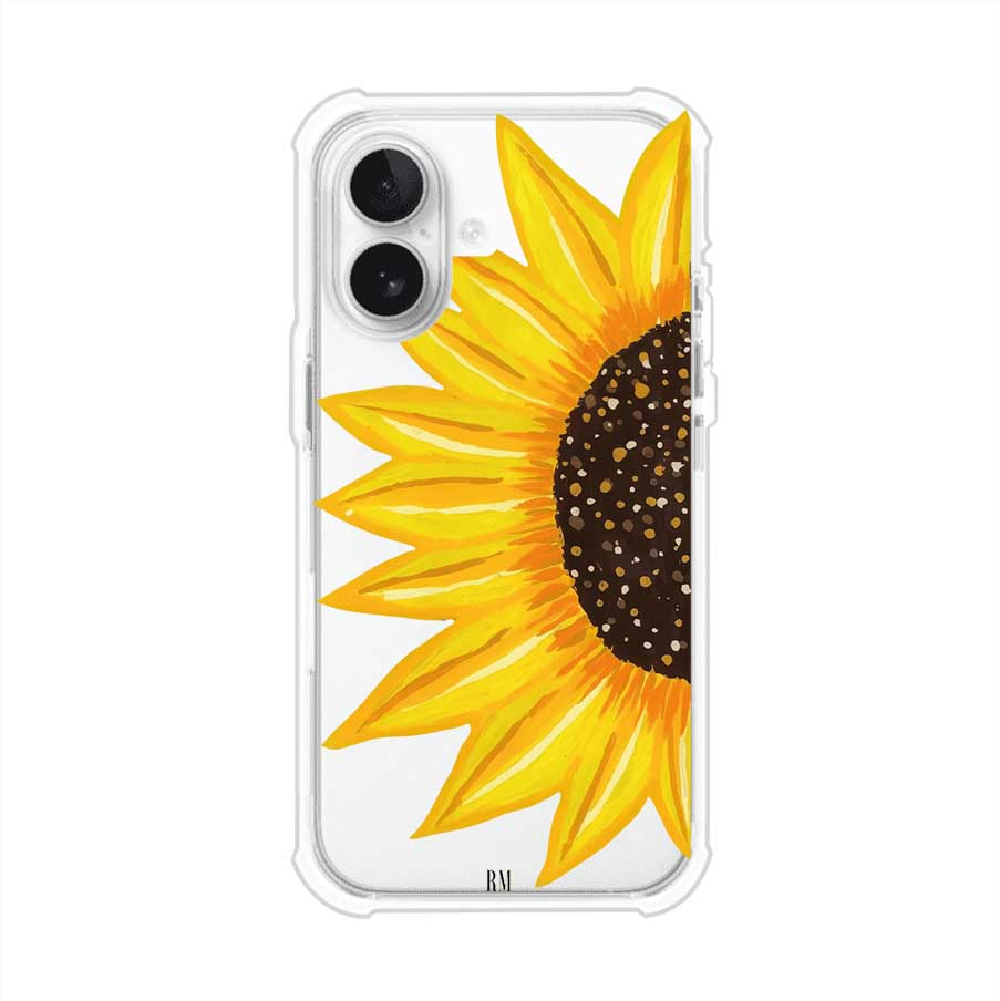 Funda transparente para iPhone con diseño pintado de girasol amarillo grande – Remark Mx