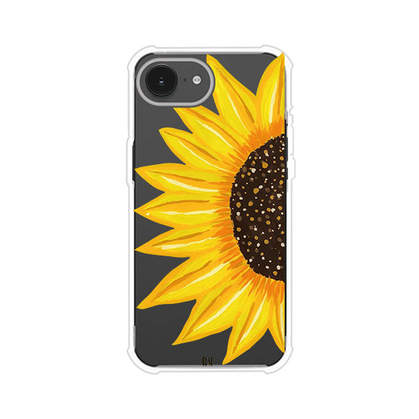 Funda transparente para iPhone con diseño pintado de girasol amarillo grande – Remark Mx