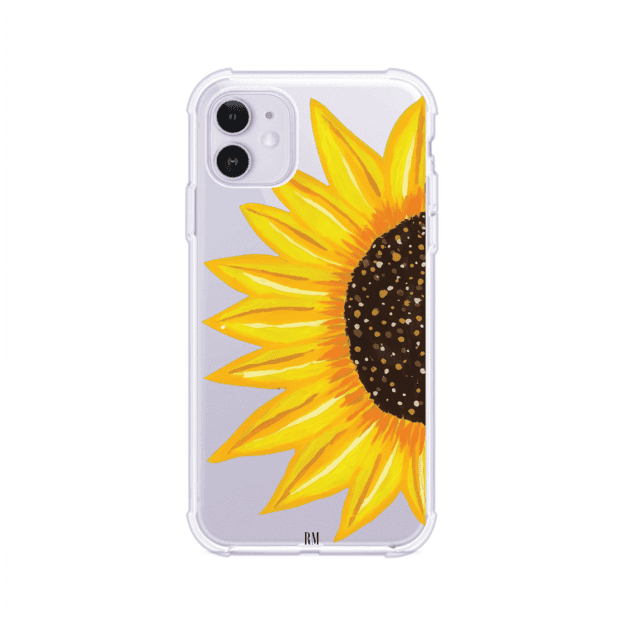 Funda transparente para iPhone con diseño pintado de girasol amarillo grande – Remark Mx