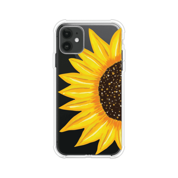 Funda transparente para iPhone con diseño pintado de girasol amarillo grande – Remark Mx