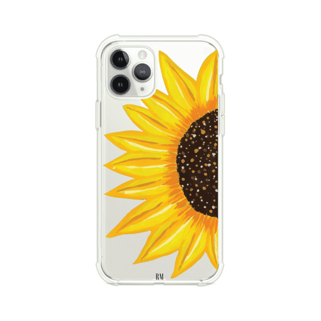Funda transparente para iPhone con diseño pintado de girasol amarillo grande – Remark Mx