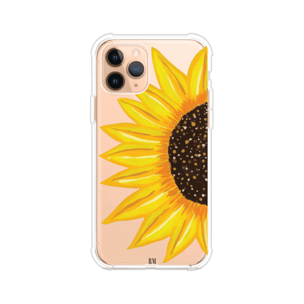 Funda transparente para iPhone con diseño pintado de girasol amarillo grande – Remark Mx