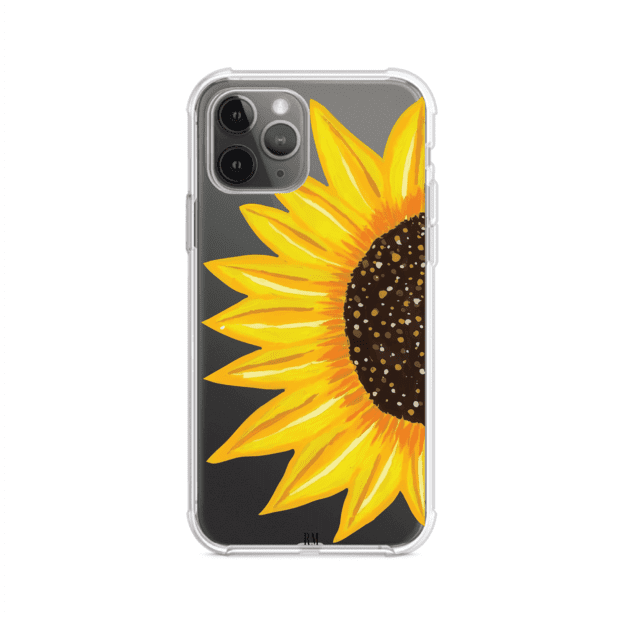 Funda transparente para iPhone con diseño pintado de girasol amarillo grande – Remark Mx