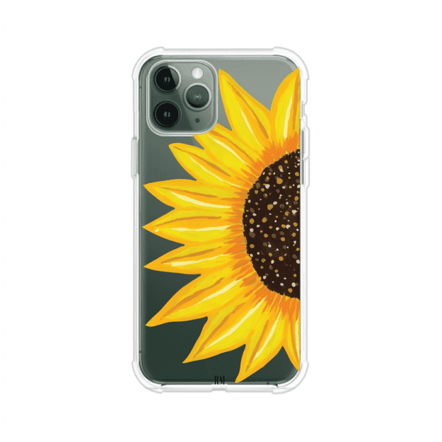 Funda transparente para iPhone con diseño pintado de girasol amarillo grande – Remark Mx