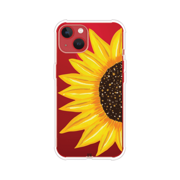 Funda transparente para iPhone con diseño pintado de girasol amarillo grande – Remark Mx