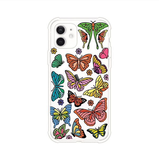 Funda transparente para iPhone con diseño aesthetic de mariposas de colores – Butterfly Haze de Remark Mx