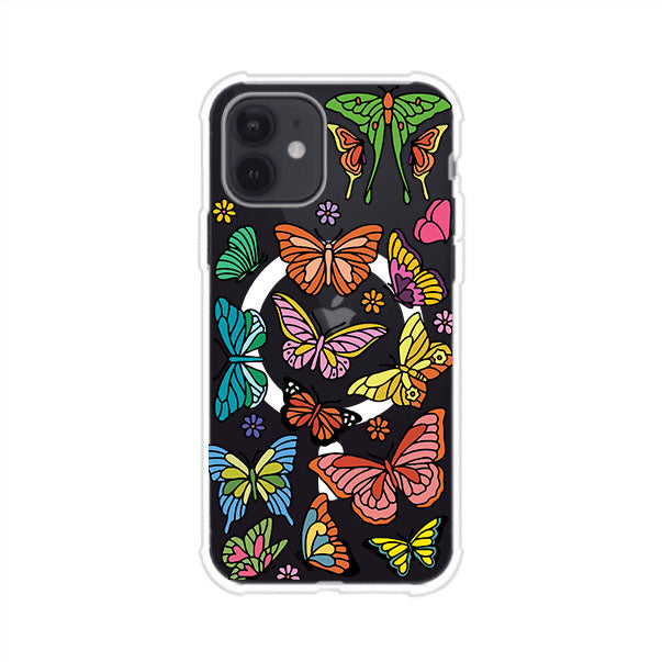 Funda transparente para iPhone con diseño aesthetic de mariposas de colores – Butterfly Haze de Remark Mx