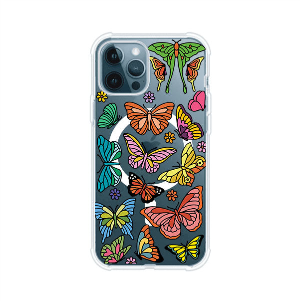 Funda transparente para iPhone con diseño aesthetic de mariposas de colores – Butterfly Haze de Remark Mx