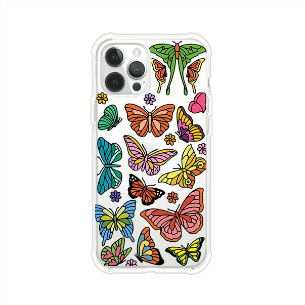 Funda transparente para iPhone con diseño aesthetic de mariposas de colores – Butterfly Haze de Remark Mx