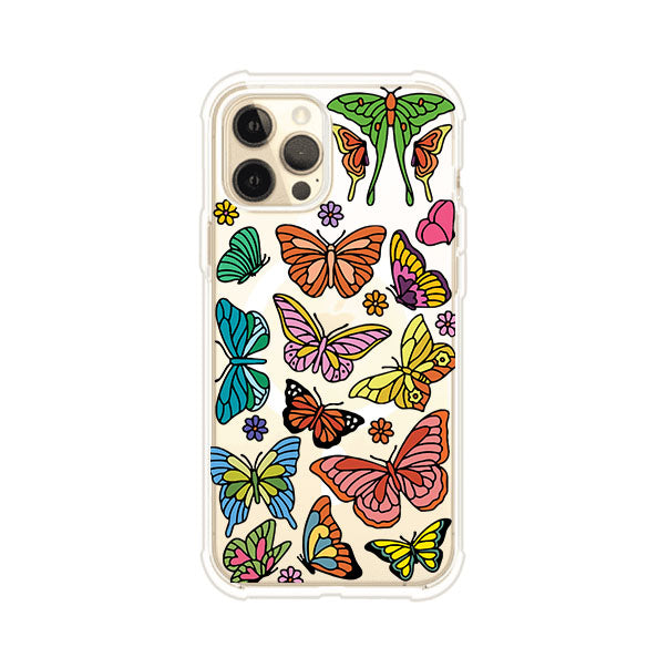 Funda transparente para iPhone con diseño aesthetic de mariposas de colores – Butterfly Haze de Remark Mx