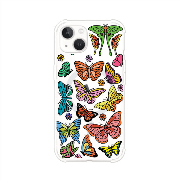 Funda transparente para iPhone con diseño aesthetic de mariposas de colores – Butterfly Haze de Remark Mx