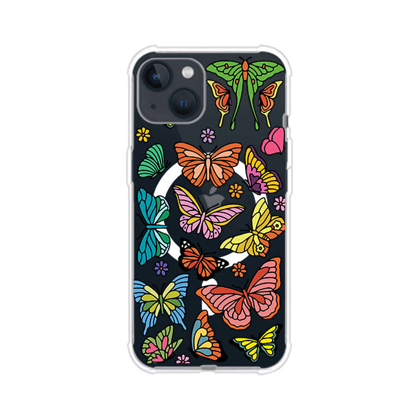 Funda transparente para iPhone con diseño aesthetic de mariposas de colores – Butterfly Haze de Remark Mx