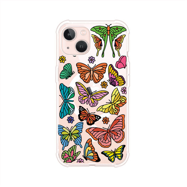 Funda transparente para iPhone con diseño aesthetic de mariposas de colores – Butterfly Haze de Remark Mx
