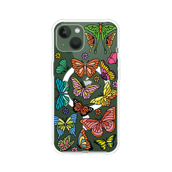Funda transparente para iPhone con diseño aesthetic de mariposas de colores – Butterfly Haze de Remark Mx