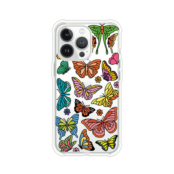 Funda transparente para iPhone con diseño aesthetic de mariposas de colores – Butterfly Haze de Remark Mx