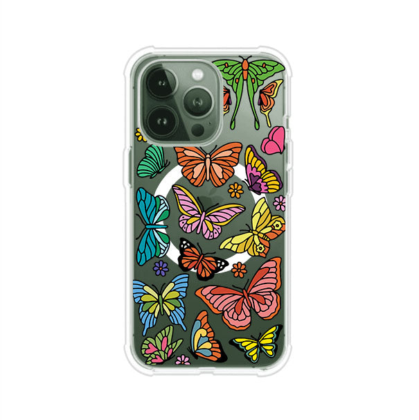 Funda transparente para iPhone con diseño aesthetic de mariposas de colores – Butterfly Haze de Remark Mx