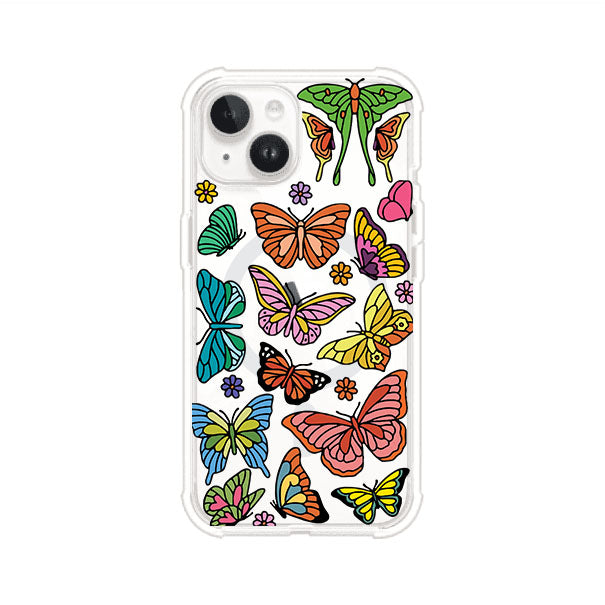 Funda transparente para iPhone con diseño aesthetic de mariposas de colores – Butterfly Haze de Remark Mx