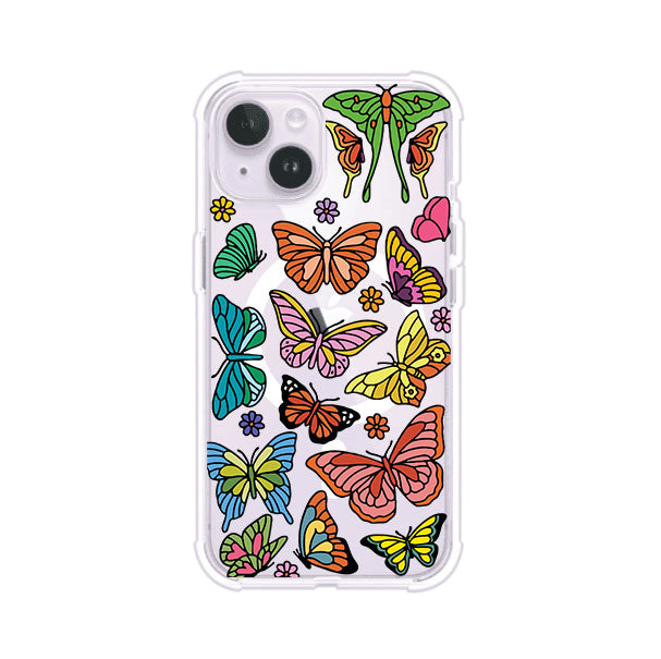 Funda transparente para iPhone con diseño aesthetic de mariposas de colores – Butterfly Haze de Remark Mx