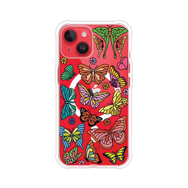 Funda transparente para iPhone con diseño aesthetic de mariposas de colores – Butterfly Haze de Remark Mx