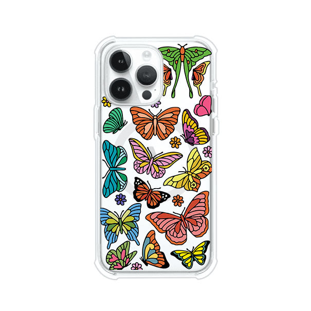 Funda transparente para iPhone con diseño aesthetic de mariposas de colores – Butterfly Haze de Remark Mx