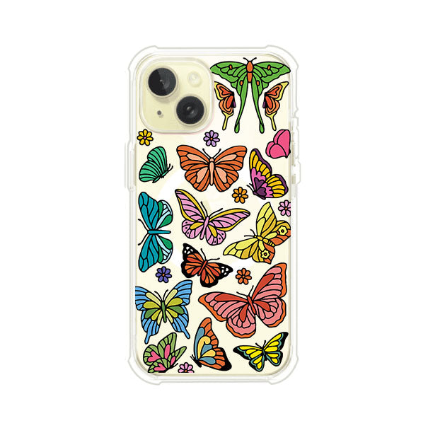 Funda transparente para iPhone con diseño aesthetic de mariposas de colores – Butterfly Haze de Remark Mx