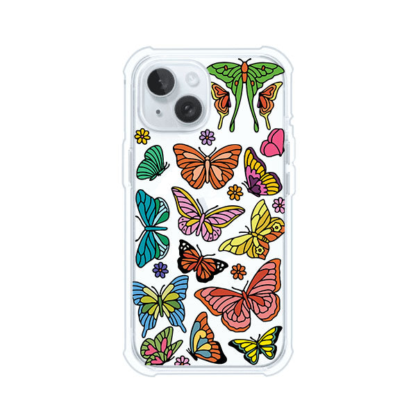 Funda transparente para iPhone con diseño aesthetic de mariposas de colores – Butterfly Haze de Remark Mx