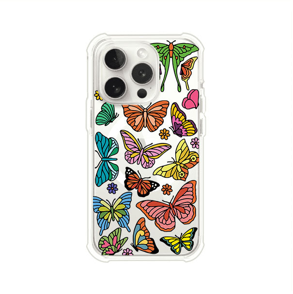 Funda transparente para iPhone con diseño aesthetic de mariposas de colores – Butterfly Haze de Remark Mx