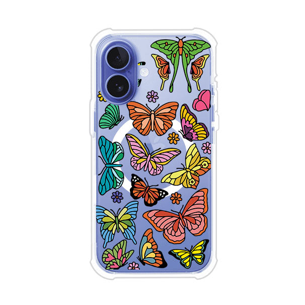 Funda transparente para iPhone con diseño aesthetic de mariposas de colores – Butterfly Haze de Remark Mx