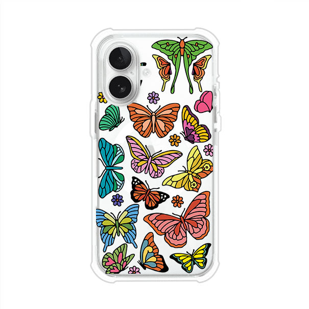 Funda transparente para iPhone con diseño aesthetic de mariposas de colores – Butterfly Haze de Remark Mx